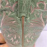 Ariat Size 6.5 Women's Beige-Green Embroidered Western Boots