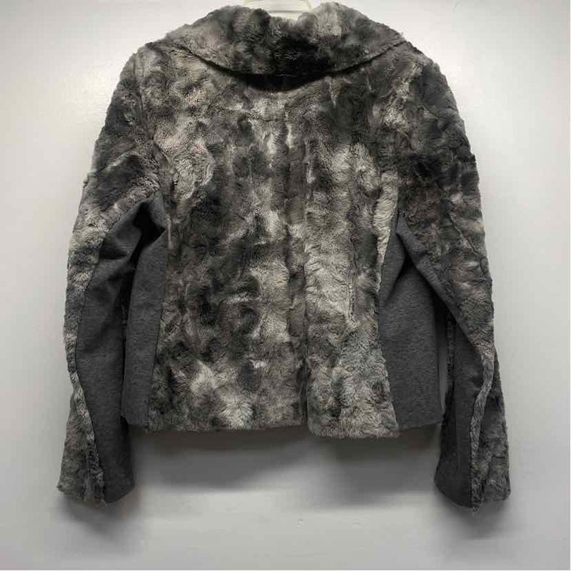 Cabi Women's Size L Gray Patchwork Zip Up Jacket