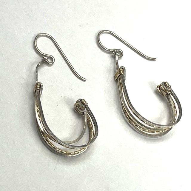 Silver-Yellow 14K Earrings