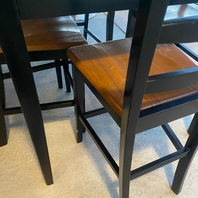 Black brown Wood Bar Height Dining Room Table