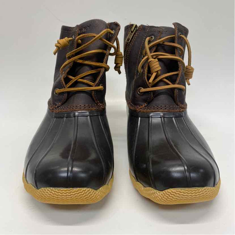 Sperry Top-Sider Size 8 Women's Brown Solid Lace Up Booties