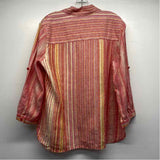 Coldwater Creek Size PL Women's Red-Multi Stripe Button Up Shirt
