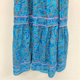 Cleobella Size S Women's Teal-Mullticolor Pattern Maxi-Short Sleeve Dress
