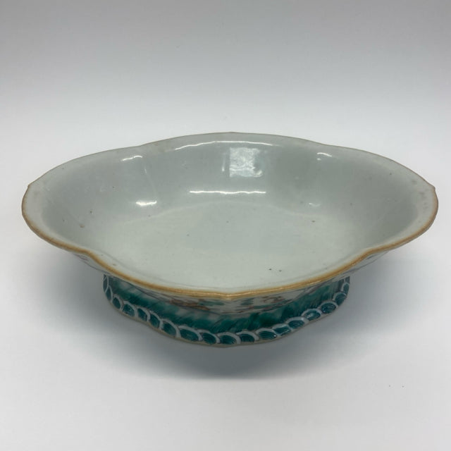 White-Multicolor Ceramic Chinese  Bowl