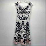 Eliza J Size M Women's White-Black Floral Fit And Flare Dress