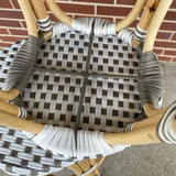Pair of Counter Height Gray-White Rattan Stools