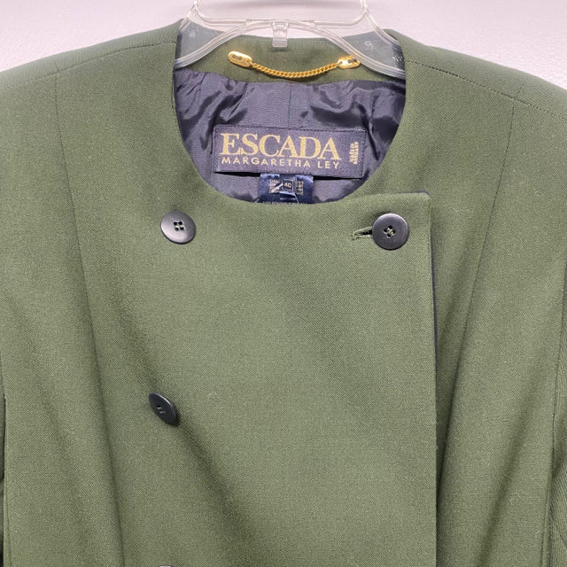 Escada Women's Size M-40 Green Solid Double Breasted Jacket