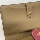Coach Tan-Pink Signature Leather Bifold Wallet
