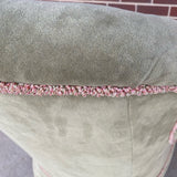 High Wing Back Green Textile Tufted Chair