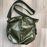 Brontibay Paris Green Fabric Solid Crossbody Handbag