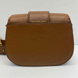 Polo by Ralph Lauren Brown Leather Pebbled Crossbody Saddle Handbag