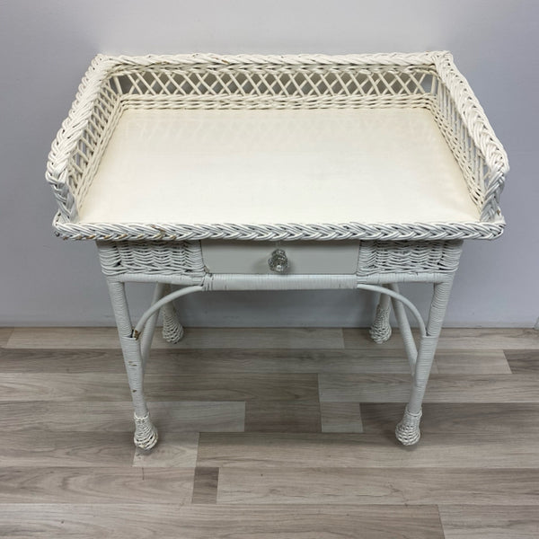 White Wicker Desk