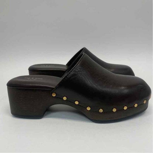 Rag & Bone Size 37-6.5 Women's Chocolate Solid Mules Shoes