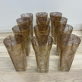 Gold Pattern Tall Glassware - Set of 12