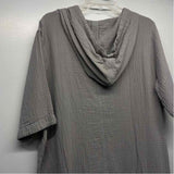 Carbon 2 Cobalt Size Xl Women's Gray Solid Shift Short Sleeve Hoodie Dress