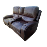 Recliner Brown Faux leather Loveseat
