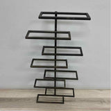 Brown Metal Wine Rack Holds 8 Bottles