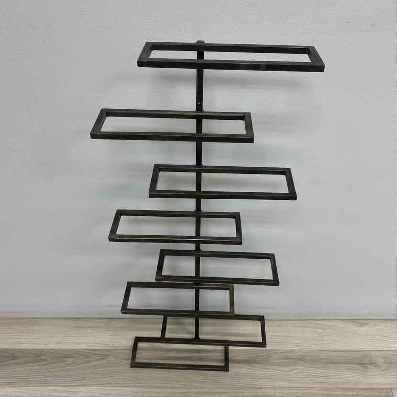 Brown Metal Wine Rack Holds 8 Bottles
