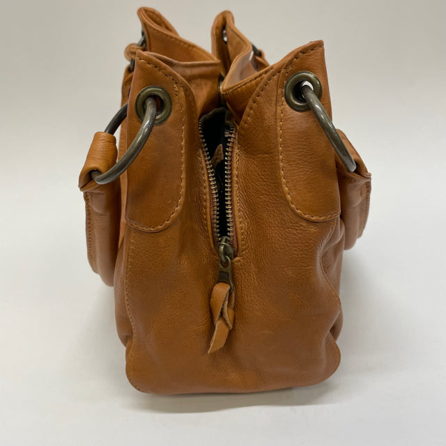 Wanderers Caramel Leather Solid Satchel Handbag