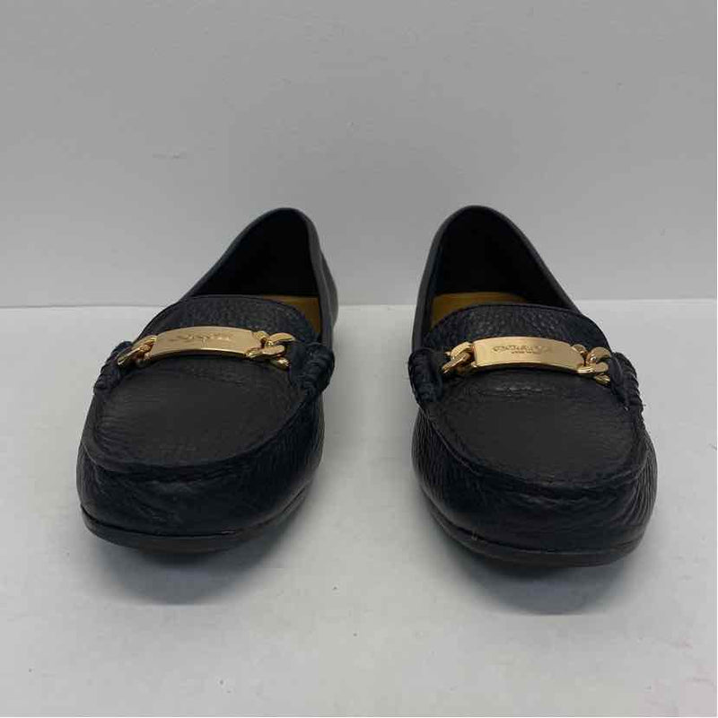 Coach Size 9 Women's Black Pebbled Loafer Flats