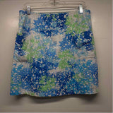 IBKUL Size M Women's Blue-Multi Pattern Pull On Skort