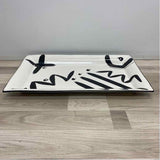 Mikasa Handcrafted Collection Reggae White-Black Ceramic Platter