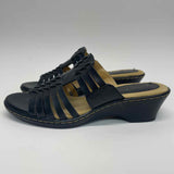 Softspots Size 8.5 Women's Black Solid Slip On Sandals