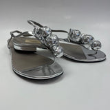 Valentino Size 8.5 Women's Silver Solid Camel Toe Sandals