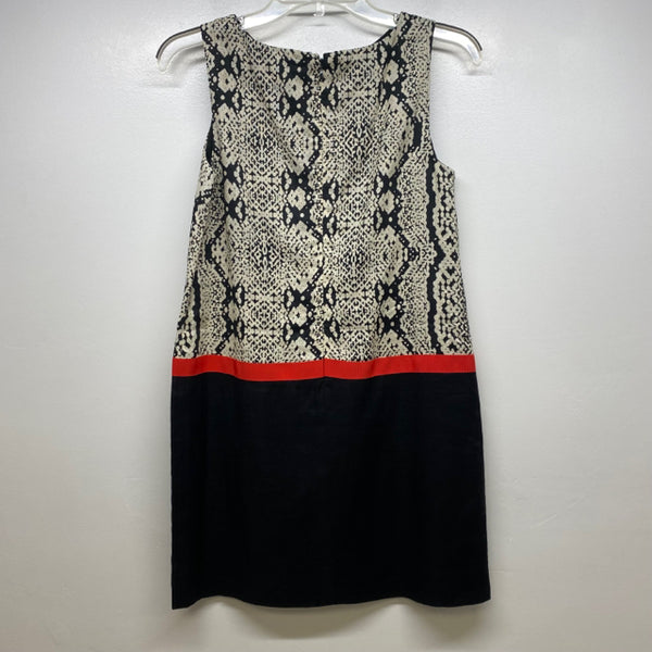 Loft Ann Taylor Size 2P-XS Women's Black-White Pattern Sleeveless Dress