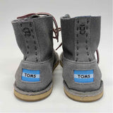 Toms Size 6 Women's Gray Solid Lace Up Booties