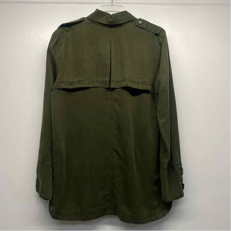 Willow & Clay Women's Size M Green Solid Utility Jacket