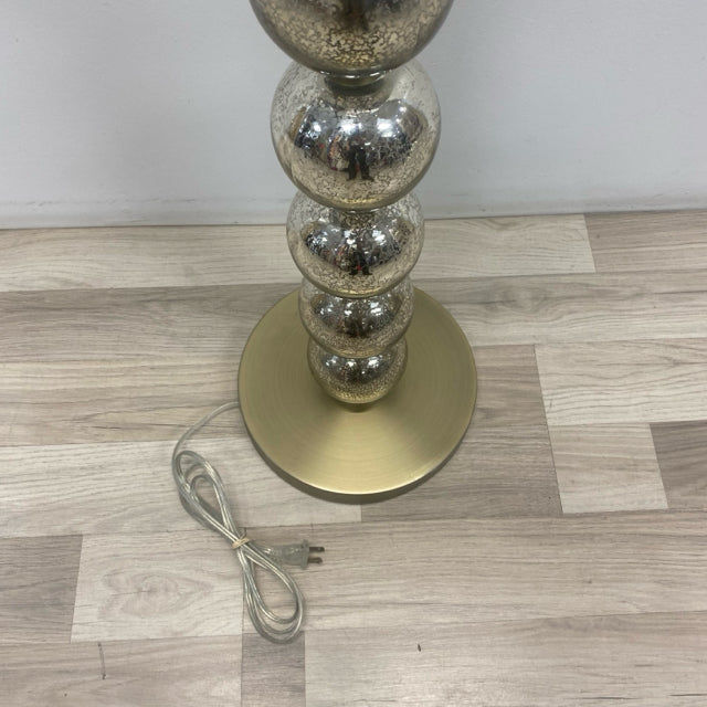 Brass Metal-Glass Sphere Floor Lamp