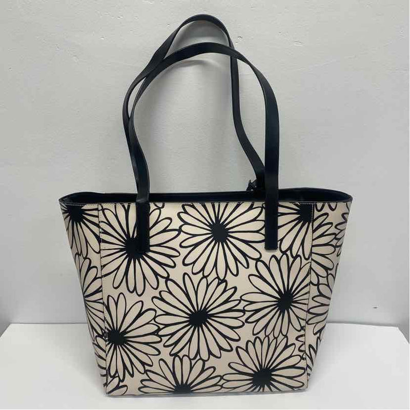 Kate Spade Black-Tan Floral Tote Handbag