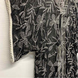 Poetic Threads Women's Size One fits most Black-White Embroidered Kimono Wrap