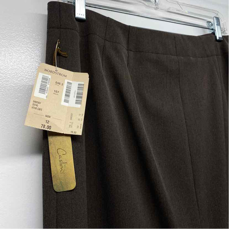 Caslon Size 12 Women's Brown Solid Pencil-Maxi Skirt