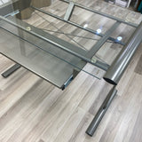 L Shape Clear Metal-GLass Desk