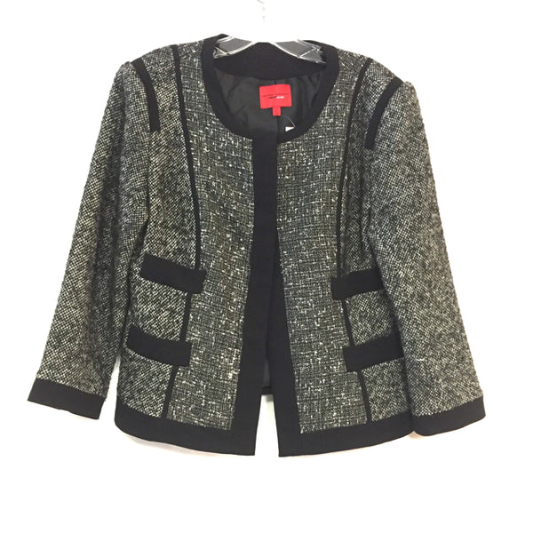 Narcisco Rodriguez Women's Size L Black Tweed Snaps Jacket