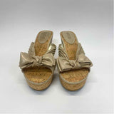 Guess Size 8 Women's Gold Shimmer Wedge Sandals