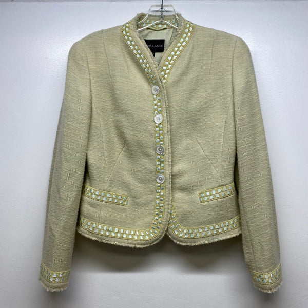Rena Lange Women's Size S Green Tweed Blazer Jacket