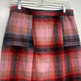 Maeve-Anthropologie Size 6 Women's Pink-Multi Plaid Pencil Skirt