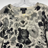 Lord & Taylor Size L Women's Black-Tan Floral Pullover Sweater