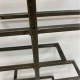 Brown Metal Wine Rack Holds 8 Bottles