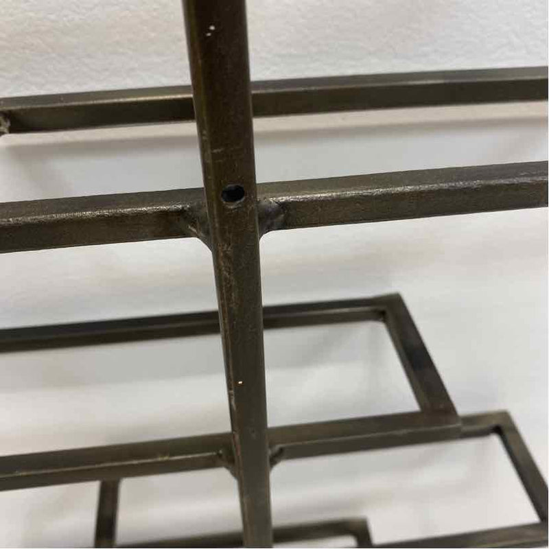 Brown Metal Wine Rack Holds 8 Bottles