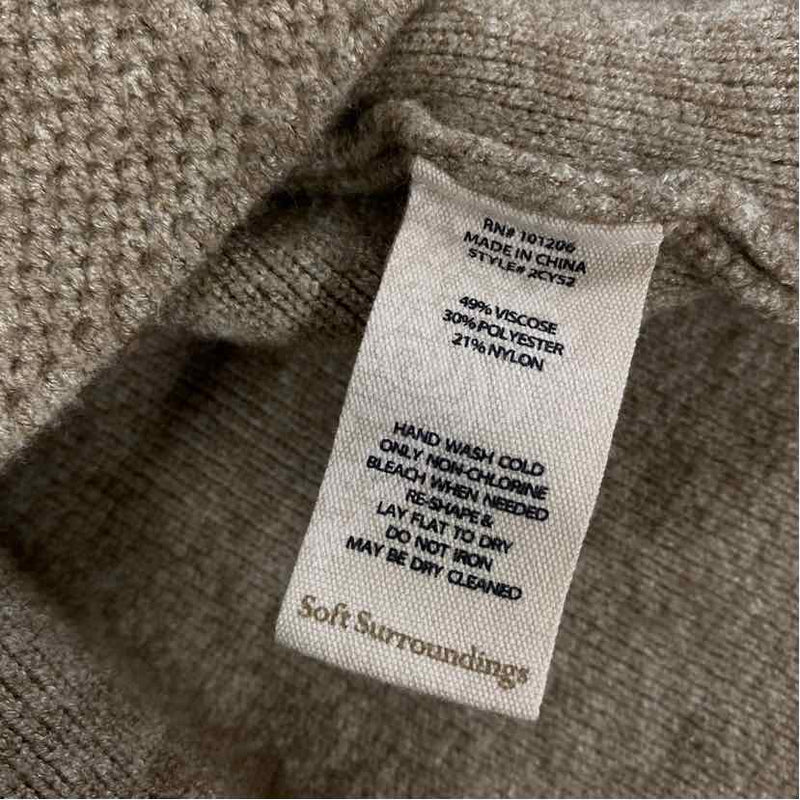 Soft Surroundings Size L Women's Brown Tweed Single Button Sweater