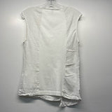 Inizio Italy Size M Women's White Patchwork Asymmetrical Sleeveless Top