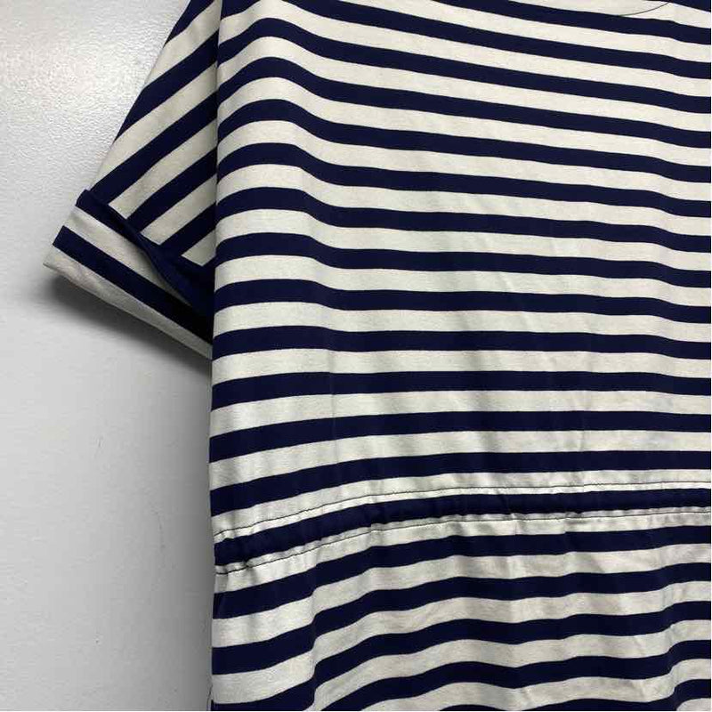 Lafayette 148 Size M Women's Navy-White Stripe Dress