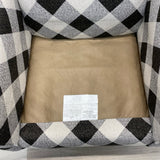 Fusion Furniture Black-White Textile Plaid Chair
