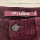 Zadig & Voltaire Size 0 Women's Purple Solid Jeans