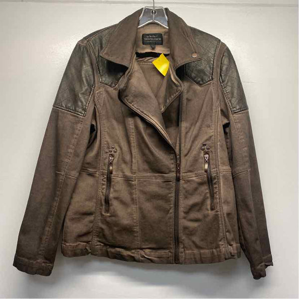 Montanaco Women's Size L Brown Solid Zip Up Jacket