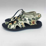 Ecco Soft 5 Size 39-8.5 Women's Cream-Multi Floral Strappy Sandals